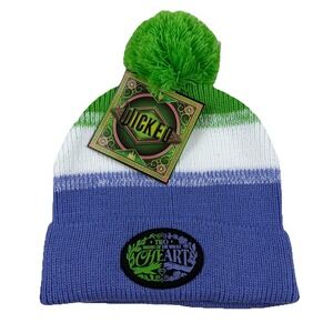 "WICKED" UNIVERSAL STUDIOS Winter Pom Hat Purple/Green/White Beanie NWT!! TARGET